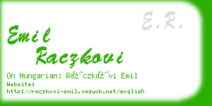 emil raczkovi business card